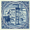 Diamantslyper / Diamond Cutter, Dutch Delft Tile 6