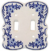 Delft Blue Double-Switch Cover Plate