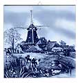 Dutch Tile, Delft Blue 4 Seasons - Spring