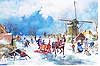 Dutch Post Card - Winter Sledge, 4x6