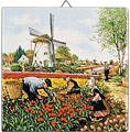 Dutch Tile, Color Tulip Pickers, 6