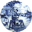 Decorative Plate, Delft Blue Clog Maker 7.5D