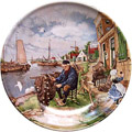 Color Decorative Plate - Fisherman 9.5D