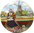 Color Decorative Plate - Tulip Girl 8.25D