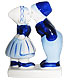 Delft Blue Figurine, Kissing Boy & Girl, 3.5 H