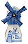 Dutch Delft Blue Windmill, Music Box w/ Turning Blades