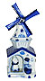 Delft Blue- Decorative Windmill w/ Kissing Couple (movable), Music Box
