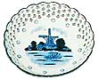 Delft Blue Windmill Round Dish with Cut Work, 7D