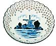 Delft Blue Windmill Round Dish with Cut Work, 9