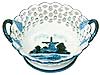 Delft Blue Windmill Basket with Cut Work, 7D
