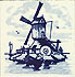 2 Mini Delft Tile Magnet, Windmill Scene (Assorted)