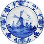 2.75 Deluxe Delft Windmill Plate Large, Refrigerator Magnet
