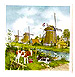 3 Windmill Color Tile, Refrigerator Magnet