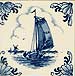 3 Mini Tile Magnet, Antique Delft Blue Scenic Tile