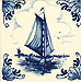 3 Mini Tile Magnet, Antique Delft Sailor Scene