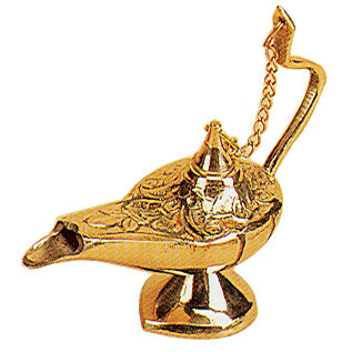 Brass Genie Oil Lamp, 4.25L