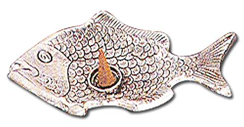 Pewter Fish Incense Burner, 7 L