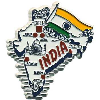 India Country Map Magnet