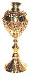 Indian Brass Filigree Candleholder, 13H