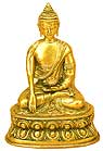 Buddha Shakyamuni, Gold Brass, 8H