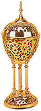 Indian Brass Incense Burner Pedestal, 13H