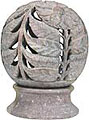 Indian Soap Stone Candle Holder, Extra Large Globe, 7H