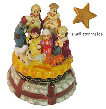 Nativity Scene with The Three Wise Men - Porcelain Trinket Box