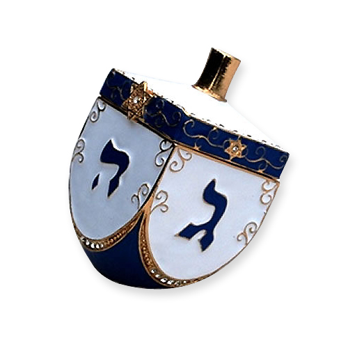 Jewish Hanukkah - Jeweled Dreidel Trinket Box
