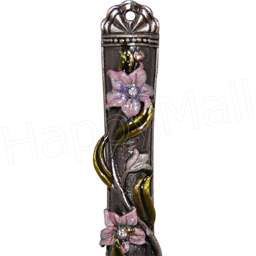 Jewish Mezuzah - Jeweled Flowers, photo-1