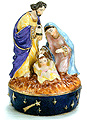 Nativity Scene Jeweled Trinket Box