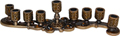 Enamel Jeweled Menorah Candle Holder - Amber, 8L