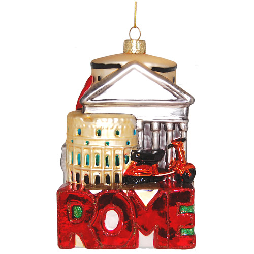 Italy Souvenir - Rome City Glass Ornament