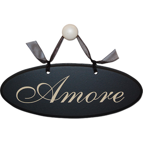 Amore / Love Wooden Sign - Black, 9L