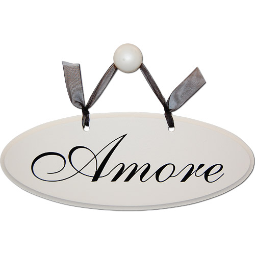 Amore / Love Wooden Sign - Cream Color, 9