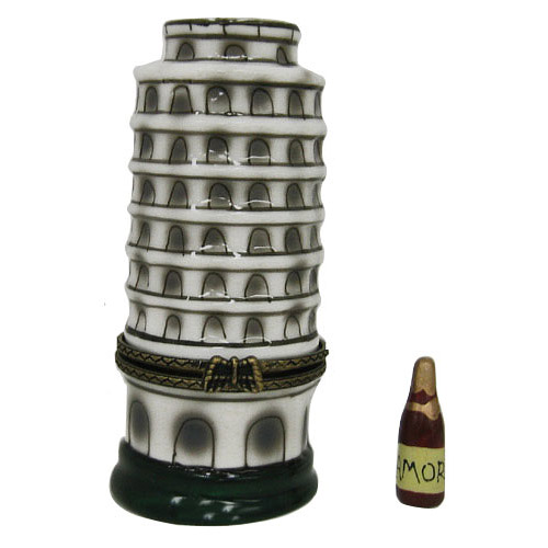 Tower of Pisa Miniature Trinket Box - 3.5H