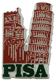 Italy Souvenir Leaning Tower of Pisa Magnet - Rubber
