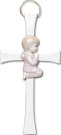 Porcelain Figurine: Cross with Praying Girl, 7.5L