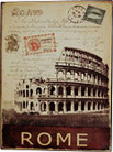 Rome, Italy Souvenir Postal Themed Metal Wall Plaque - 13.75
