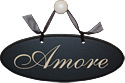 Amore / Love Wooden Sign - Black, 9L