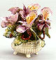 Italian Capodimonte Flowers - 9 Purple Orchid Basket