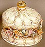 8 Round Beige Candy Dish w/Lid