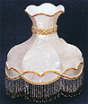 Lamp Shade - 12-1/2D Round Cream-Color Shade with Beads