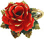 Italian Capodimonte Flower - 7 Red Rose Candle Holder