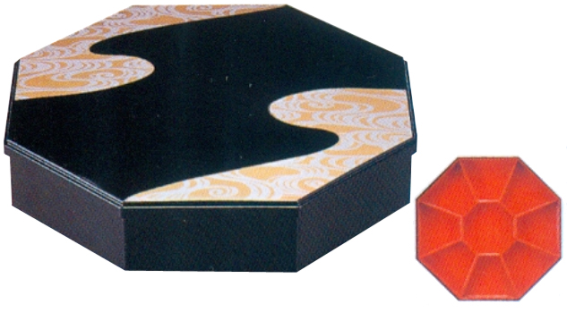 1-Tier Lacquer Octagon Tray Set, 13.5D