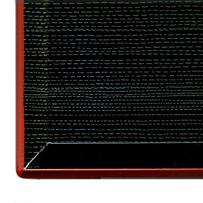 Japanese Tray, 14 Square Black Tray w/ Red Trim, photo-1