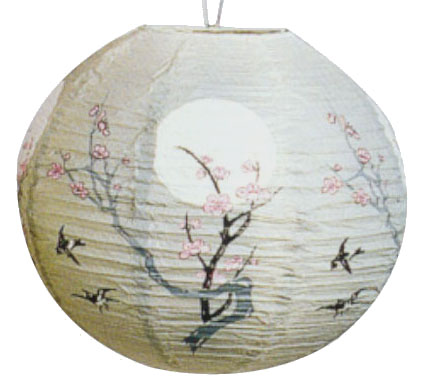 Paper Lantern - Cherry Blossom (Sakura) on Silver, 16D