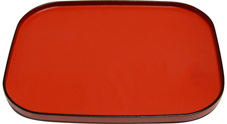 Japanese Small Rectangular Red Lacquer Tray, 12 x 9