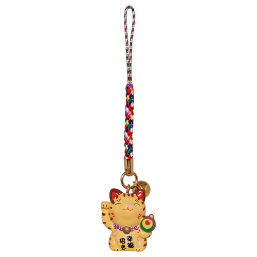 Lucky Cat with Taiko Drum, Phone Charm