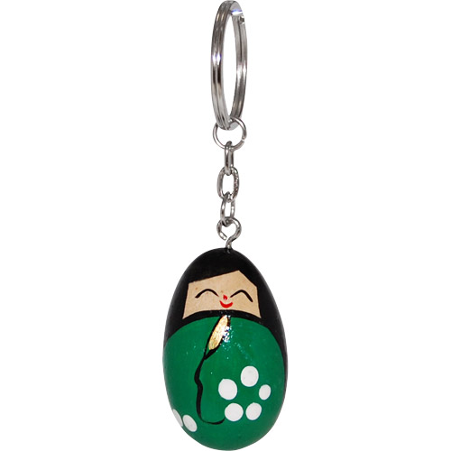 Kokeshi Doll Key Chain, Green
