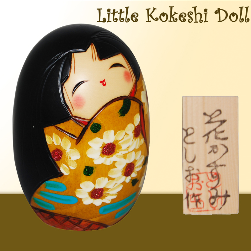 Kokeshi Doll, Abundant Blooms 4.4H, photo-1
